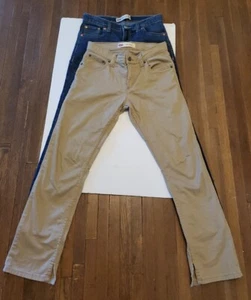 2 Pair Levi's Boys 511 Slim Khaki ,512 Slim Taper Jean 14 Reg - Picture 1 of 10