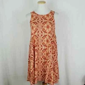 NWT Taylor and Sage Rayon Flowy Sleeveless Dress Bohemian Hacienda Peach Orange - Picture 1 of 10