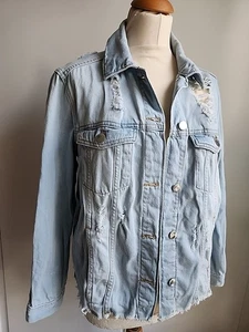 H&M Divided Jeansjacke Damen blau used look Gr. S Neu! - Bild 1 von 13