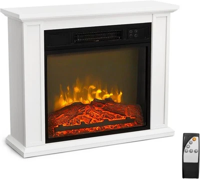 27" 1400W Electric Fireplace Mantel, Free Standing Electric Fireplace Heater - Image 1 of 4