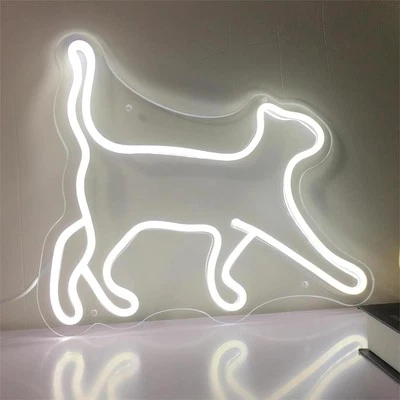 NEON LED Licht, dekorative Wand-Leuchte, Katze laufend, weißes Licht, ca. 40 x 3 - Bild 1 von 4