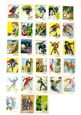 1978 DC Comics Super Heroes sticker near complete set 28/30 Superman NO logo. - Image 1 of 4