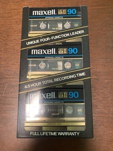 VINTAGE 3ER-PACK EPITAXIAL MAXELL XLII 90 MIN LEERE AUDIOKASSETTEN KASSETTEN VERSIEGELT - Bild 1 von 2