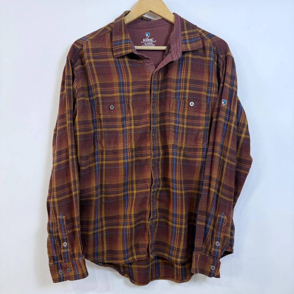 Kuhl Fugitive Flannel Long Sleeve Button Up Shirt Mens XL Reddish Brown Outdoors - Image 1 of 4