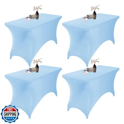 Paquete de 4 fundas de mesa impermeables eccwai de spandex de 4 pies, spandex de 4 pies de agua Foto 1 de 4