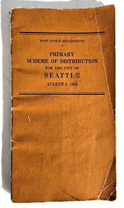 Post Office Department Scheme of Distribution for the City of Seattle 1938 - Picture 1 of 5