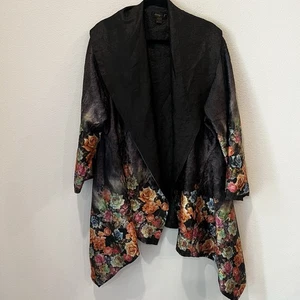 Cárdigan plumero Jerry T para mujer Jaquard XL caprichoso iglesia dama floral noche - Imagen 1 de 7