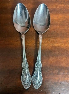 SPRINGTIME Stainless Japan Silverware Flatware Serving Spoons (2) - Picture 1 of 1