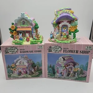 2 Lot Cottontale Cottages Hardware Store 493-7447 Flower Stoer 493-7538 - Picture 1 of 3