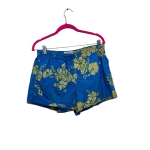 Reyn Spooner Men's Blue Floral Print Hawaiian Elastic Waist Short Size Medium - Picture 1 of 7