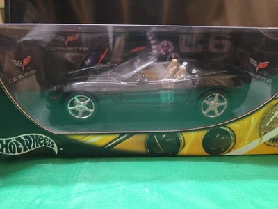 2003 Hot Wheels 1:18 scale C6 CHEVROLET CORVETTE Convertible Black Die Cast NIB - Image 1 of 2
