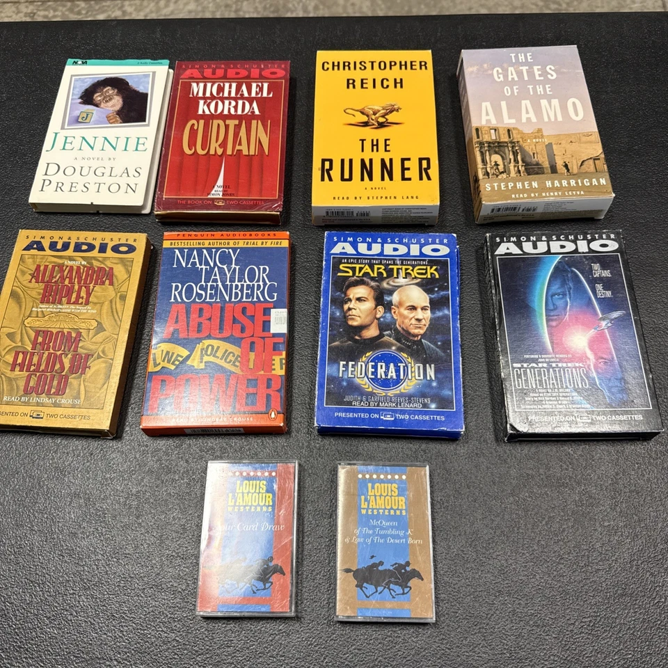 Смешанный лот из 10 аудиокассет - аудиокниги на кассетной ленте - Изображение 1 из 4