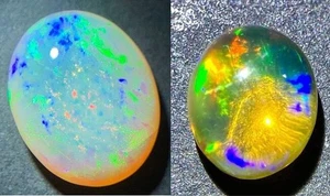 5.17ct Natural White Opal Loose & 3.08ct Natural Fire Opal Loose Great Value Set - Picture 1 of 21