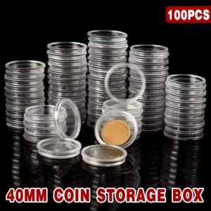 100x40mm Round Coin Box Storage Case for Commemorative Coin Protection Container - Picture 1 of 12