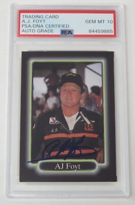 AJ A.J. Foyt NASCAR Signed Autograph 1990 Maxx Rookie Card 14 PSA 10 Auto - Image 1 of 4