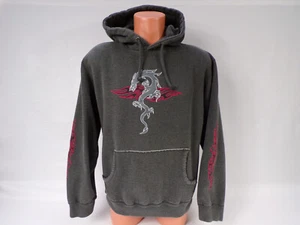 Vintage Dragon Flame Graphics Hooded Sweatshirt Mens Medium Sonoma Jean Co H22 - Picture 1 of 9