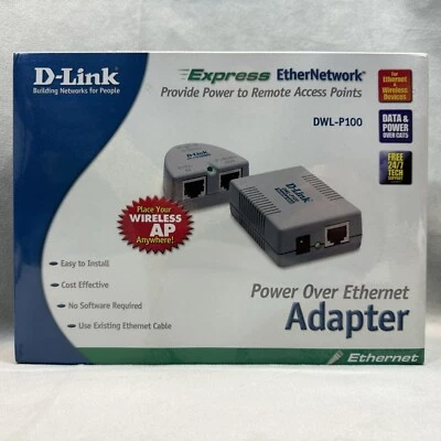 D-Link Power Over Ethernet Adapter DWL-P100 Express Ether Network SEALED - Image 1 of 4
