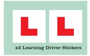 2 X LEARNER STICKER L Plate Stickers Legal DVLA size Self Adhesive waterproof - Picture 1 of 2