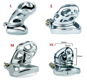 FRRK Male Men's Cuckold Lockdown Cobra Snake Penis Chastity Cage Curve Ring - Picture 1 of 18