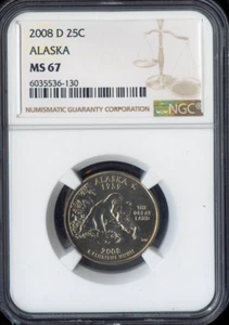 2008-D Alaska State Quarter NGC MS67 Business Quality - Picture 1 of 2