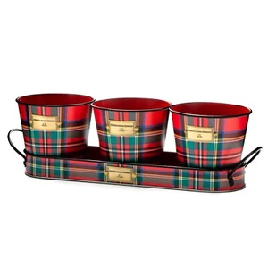 NIP MacKenzie-Childs TARTASTIC HERB POTS, SET OF 3  New in Plastic BRIGHT CHEER - Picture 1 of 2