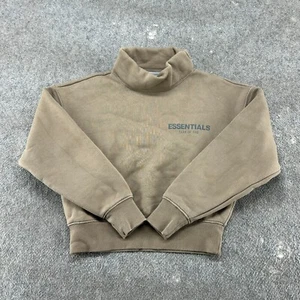 Essentials Sweatshirt Youth Boys Kids Small Brown Pullover Fear Of God Mock Neck - Picture 1 of 9