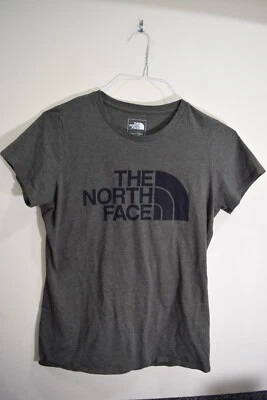 Camiseta The North Face MUJER M Gris Verde Media Cúpula Ajuste Estándar Mezcla Algodón Foto 1 de 4