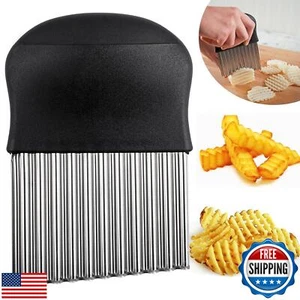 Crinkle Cutter for Veggies, Potato Fruit Wavy Chopper, Waffle Fry Cutter, Fre - Picture 1 of 5