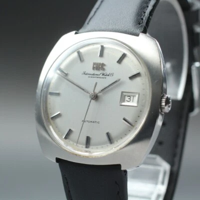 ▶[NEAR MINT] IWC Schaffhausen Old Inter Silver Date 36mm Herrenuhr AT JP U370 - Bild 1 von 4