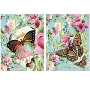 Set 2 stampe decoupage farfalle e floreali stampe decorazione casa ogni misura 8x10" - Foto 1 di 2