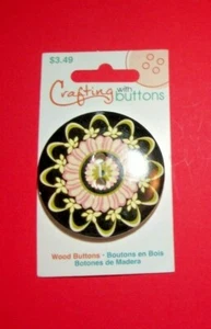 CRAFTING with BUTTONS 1 3/4" WOOD - VENICE THEME 1 CARD=1 BUTTON Lot C2 - Picture 1 of 1