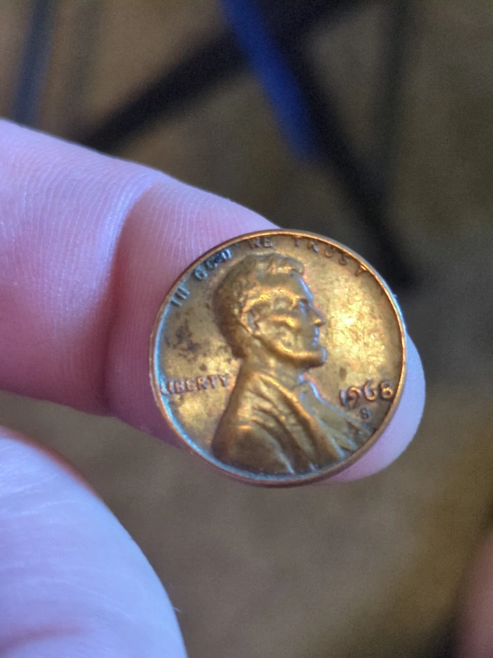 1968 -S  Lincoln Cent  Error Coin Multiple Errors L - on edge, both T's in Trust - Image 1 of 4