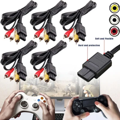 1-5pcs RAC AV TV Audio Video Cable Cord For Super Nintendo SNES N64 Game Cube - Image 1 of 4
