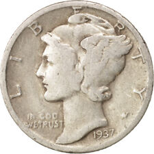 [#410017] Moneta, USA, Mercury Dime, Dime, 1937, U.S. Mint, Philadelphia, VF(20-