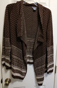 New Directions Weekend Belk Root Brown Sweater Cardigan Shrug PM Petite Medium - Picture 1 of 6