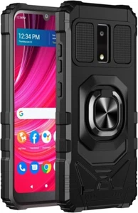 BLU View 4 (B135DL) /BLU View 2 2023 - Hybrid Magnetic Ring Kickstand Armor Case - Picture 1 of 6