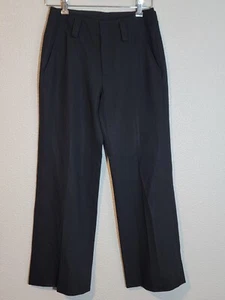 Club Monaco Trousers Womens Size 0 Wide Leg High Rise 100% Wool Black - Picture 1 of 9
