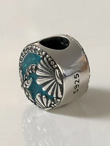 Authentic S925 Tropical Beach Clam Seashell Charm, European Bead Sterling Silver - Picture 1 of 2