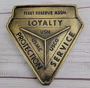 VINTAGE BRASS FLEET RESERVE ASSN. DOOR HANDLE USMC USN USCG MILITARY MEMORBILIA - Picture 1 of 9
