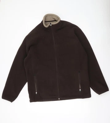 Marks and Spencer Mens Brown Fleece Jacket Medium 38-40in Full Zip - Image 1 of 4