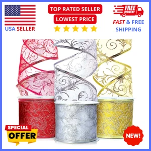 Organza Wired Ribbon 2.5" Wide 30 Yards – Gift Wrapping, Bows, Crafts & Holiday - Picture 1 of 6