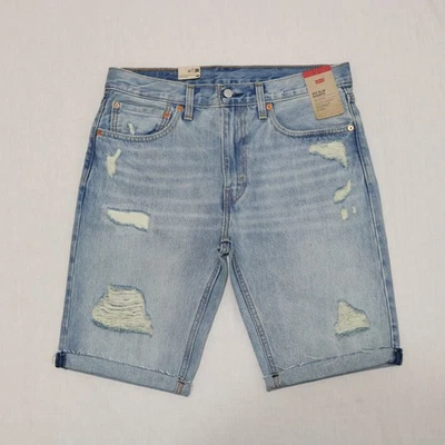 Levi's 412 Hombre Destroyed Slim Fit Jeans Pantalones Cortos Talla 34, 38 Nuevo Con Etiquetas Foto 1 de 4