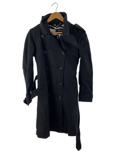 GUCCI Trench Cappotto 42 Cotone Nero Tinta Unita 354409 ZDC