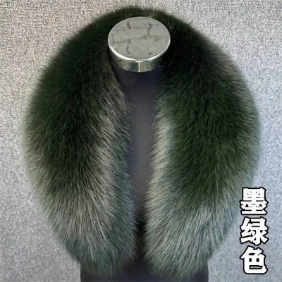 Real Fur Collar Women  Wraps Neck Fur Scarves Shawl Luxury Fluffy Fur Shawl - Image 1 of 4