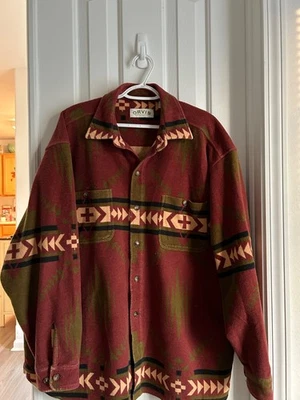 Orvis Men's Long Sleeve Southwestern Aztec Heavyweight Blanket Shirt sz XL - Image 1 of 3