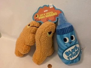 Bark Box"Dip N’ Drool Dino Nuggets“ 3 Dog Toy.Dinosaur.Ketchup.M - L.20lb.w/ TAG - Picture 1 of 5