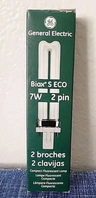GE • F7BX/827/ECO • 2 Pin/7W/2700k • Compact Flourescent Bulb • #97554 - Image 1 of 4