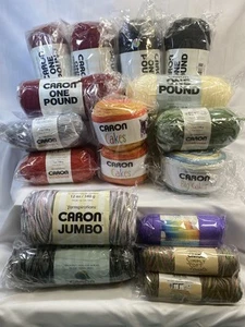Caron 18 New Skeins of Yarn Various Types - Picture 1 of 8