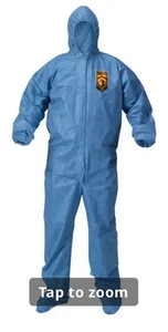(24Pk Kimberly Clark Hooded Chemical Resistant Coveralls XL KleenGuard A60 45094 - Picture 1 of 3