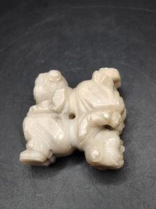 Finely Carved White Jade? Soap Stone? Pendant "The Happy Four Boys" - Picture 1 of 9